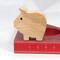 Handmade wooden pig toy, sustainable wood, scroll saw cut, sanded smooth. 1.75", 2", or 2.5" sizes, natural finish for stacking or play.